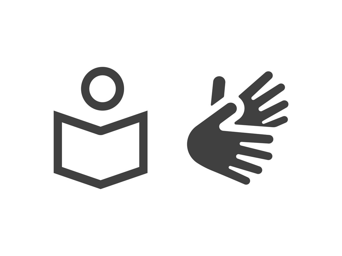 Logo Leichte Sprache und Gebärdensprache